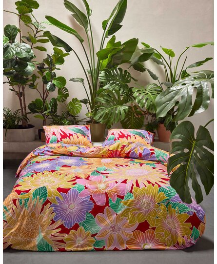 Covers & Co Flower fling Dekbedovertrek Happy red 240x200/220