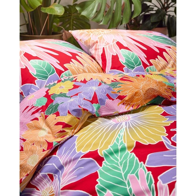 Covers & Co Flower fling Dekbedovertrek Happy red 240x200/220