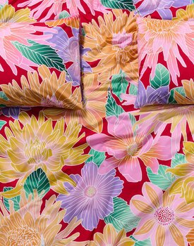 Covers & Co Flower fling Dekbedovertrek Happy red 240x200/220