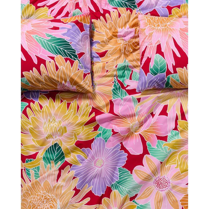 Covers & Co Flower fling Dekbedovertrek Happy red 240x200/220