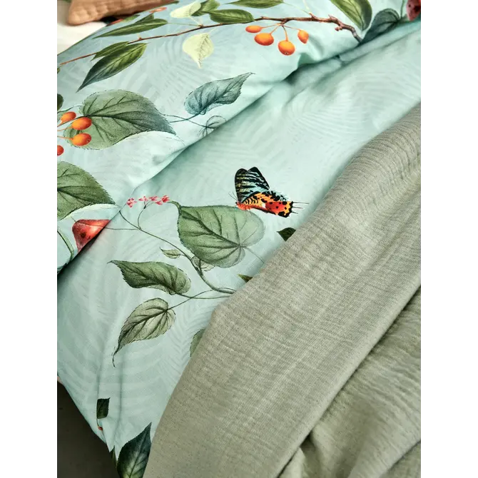 Vandyck Dekbedovertrek Fruit Garden lightgreen Lits-jumeaux (240x200/220 ) Vandyck Dekbedovertrek Fruit Garden lightgreen Lits-jumeaux (240x200/220 )