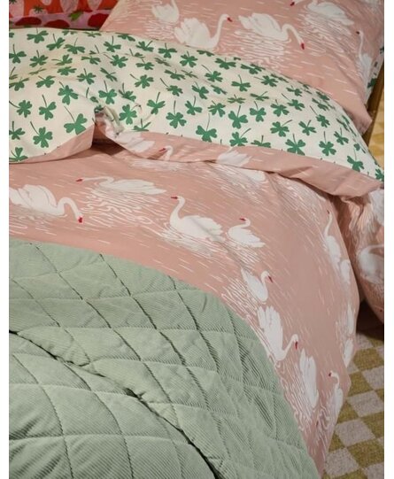 Covers & Co Swan lake Dekbedovertrek Misty rose 200x200/220