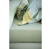 Pip Studio Duo Stripe Hoeslakens- Khaki 100x200 cm Hoekhoogte: 25 cm