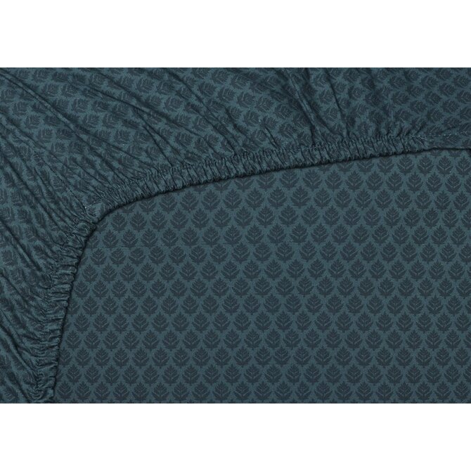 Pip Studio Thousand Leaves hoeslaken  Donkerblauw 100x200 cm Hoekhoogte 25 cm Pip Studio Thousand Leaves hoeslaken  Donkerblauw 100x200 cm Hoekhoogte 25 cm