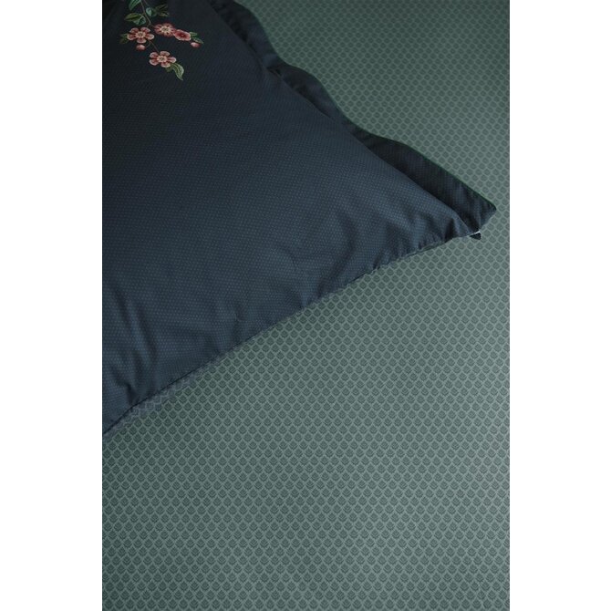 Pip Studio Thousand Leaves hoeslaken  Blauw Grijs 100x200 cm Hoekhoogte 25 cm