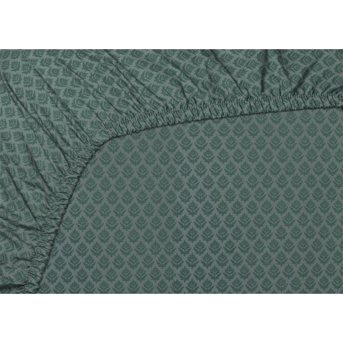 Pip Studio Thousand Leaves hoeslaken  Blauw Grijs 100x200 cm Hoekhoogte 25 cm