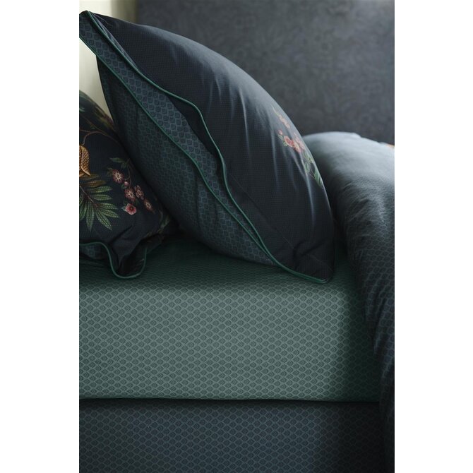 Pip Studio Thousand Leaves hoeslaken  Blauw Grijs 100x200 cm Hoekhoogte 25 cm