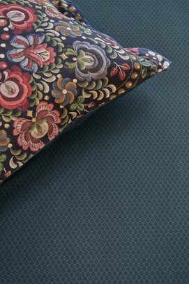 Pip Studio Thousand Leaves hoeslaken  Donkerblauw 180x200 cm Hoekhoogte 25 cm