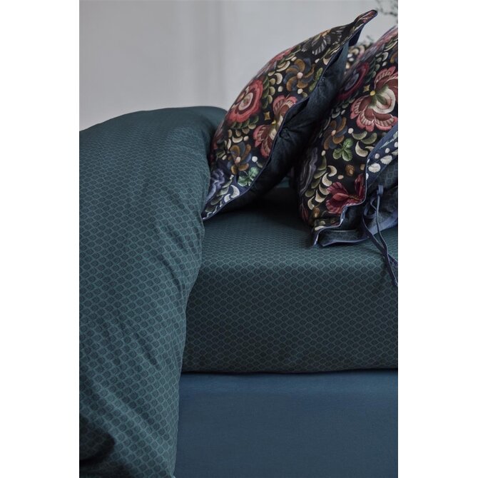 Pip Studio Thousand Leaves hoeslaken  Donkerblauw 90x200 cm Hoekhoogte 25 cm