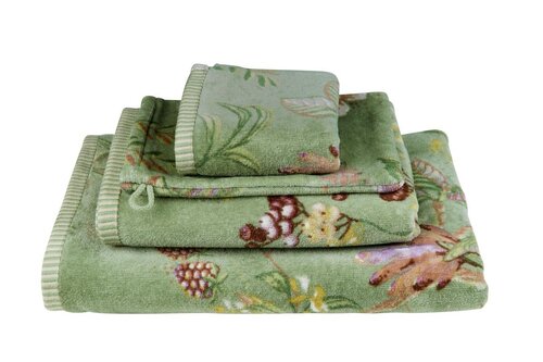 Pip Studio Pip Studio Secret Garden handdoek Groen 55x100 cm afbeelding