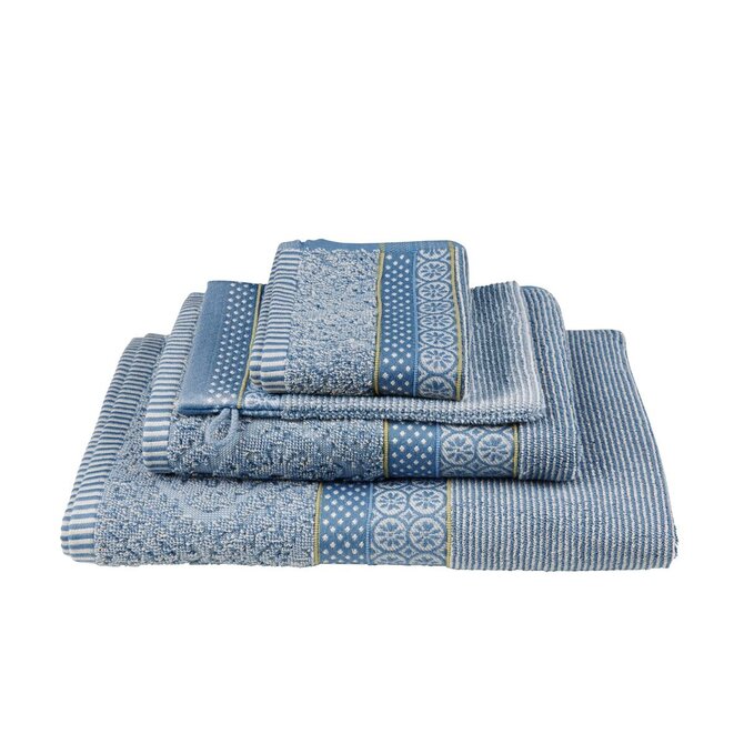 Pip Studio Soft Zellige handdoek Blauw Grijs 55x100 cm