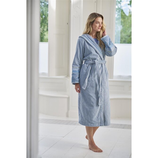 Pip Studio Soft Zellige Bathrobe Blue Grey M Pip Studio Soft Zellige Bathrobe Blue Grey M