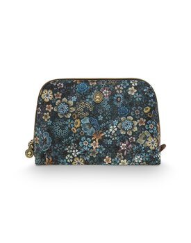 Pip Studio Coby Cosmetic Bag Triangle Medium Tutti i Fiori Blue 24/17x16.5x8cm