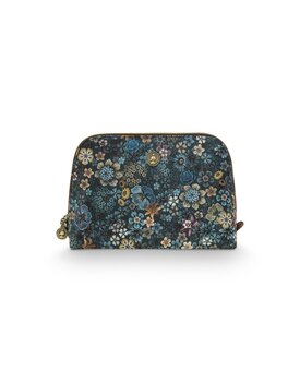 Pip Studio Coby Cosmetic Bag Triangle Medium Tutti i Fiori Blue 24/17x16.5x8cm