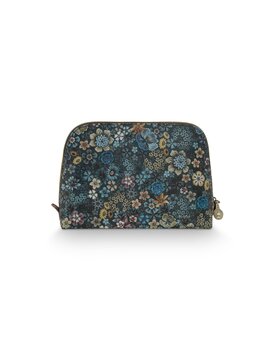 Pip Studio Coby Cosmetic Bag Triangle Medium Tutti i Fiori Blue 24/17x16.5x8cm