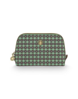 Pip Studio Coby Cosmetic Bag Triangle Small Clover Green 19/15x12x6cm