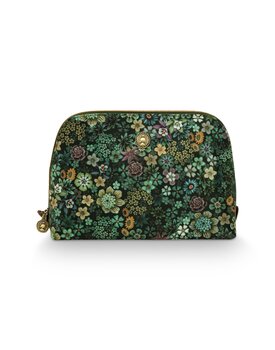 Pip Studio Coby Cosmetic Bag Triangle Medium Tutti i Fiori Green 24/17x16.5x8cm