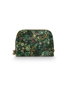 Pip Studio Coby Cosmetic Bag Triangle Medium Tutti i Fiori Green 24/17x16.5x8cm