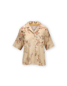 Pip Studio Flora Short Sleeve Top Amor de Dios Sand M