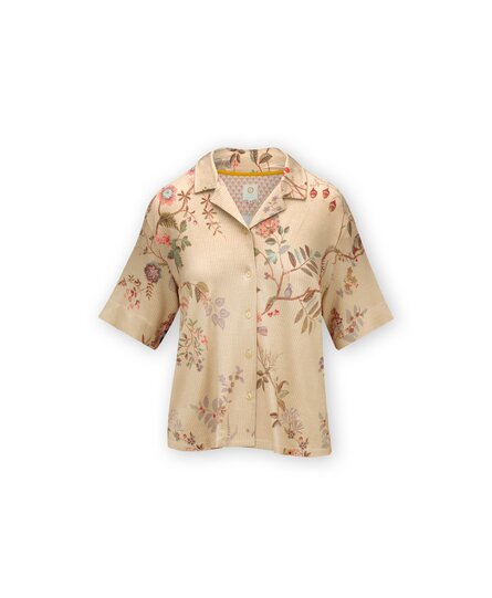 Pip Studio Flora Short Sleeve Top Amor de Dios Sand M