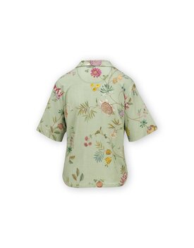 Pip Studio Flora Short Sleeve Top La Dolce Vita Light Green L