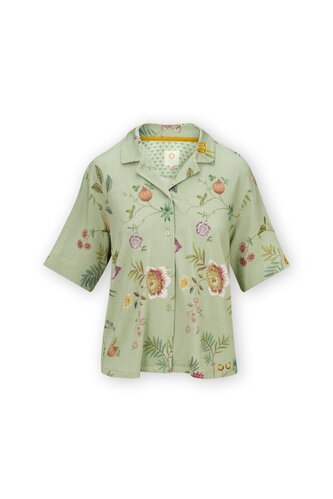 Pip Studio Pip Studio Flora Short Sleeve Top La Dolce Vita Light Green M