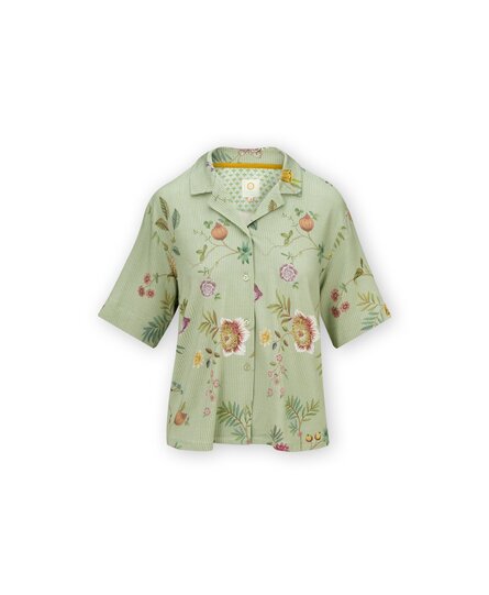 Pip Studio Flora Short Sleeve Top La Dolce Vita Light Green S