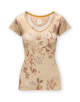 Pip Studio Toy Short Sleeve Top Amor de Dios Sand M