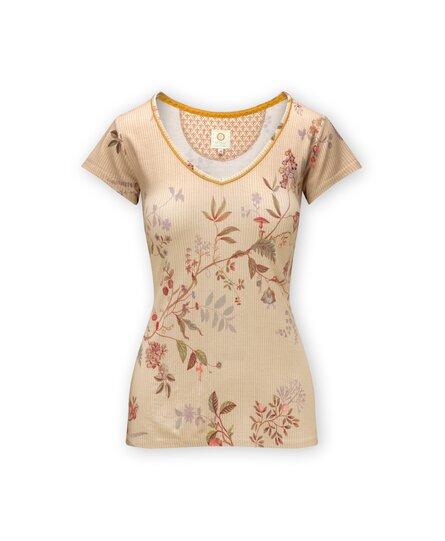 Pip Studio Toy Short Sleeve Top Amor de Dios Sand L