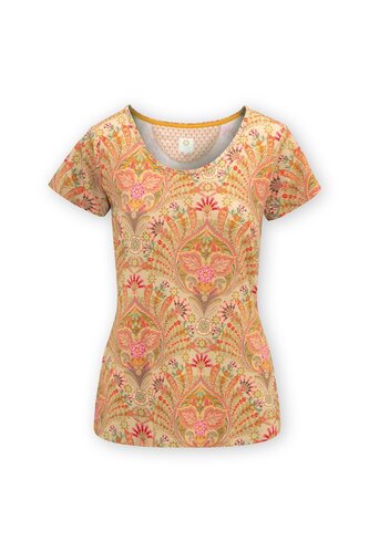 Pip Studio Pip Studio Tilly Short Sleeve Top Alba Khaki M