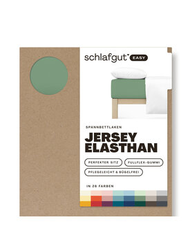 Schlafgut EASY Jersey Elasthan Hoeslaken M - 120x200 - 130x220 665 Green Mid