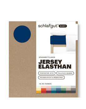 Schlafgut EASY Jersey Elasthan Hoeslaken M - 120x200 - 130x220 570 Blue Deep