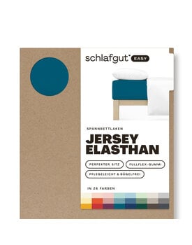 Schlafgut EASY Jersey Elasthan Hoeslaken L - 140x200 - 160x220 530 Petrol Deep