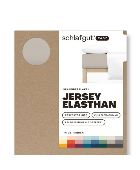 Schlafgut EASY Jersey Elasthan Hoeslaken M - 120x200 - 130x220 496 Sand Mid