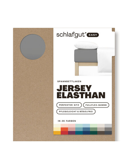 Schlafgut EASY Jersey Elasthan Hoeslaken S - 90x190 - 100x220 128 Grey Mid