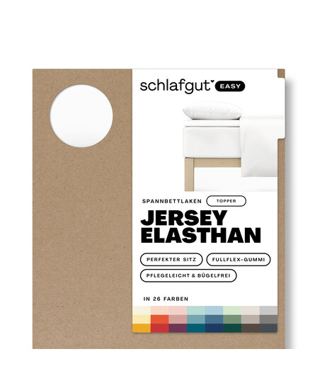 Schlafgut EASY Jersey Elasthan Topper Hoeslaken XL - 180x200 - 200x220 101 Full-White