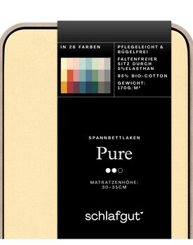 Schlafgut Pure Jersey Hoeslaken L - 140x200 - 160x220 164 Yellow Mid