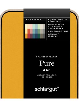 Schlafgut Pure Jersey Hoeslaken XL - 180x200 - 200x220 196 Yellow Deep