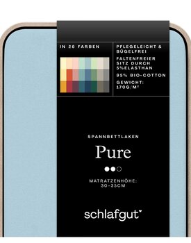 Schlafgut Pure Jersey Hoeslaken S - 90x190 - 100x220 536 Blue Light