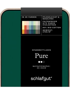 Schlafgut Pure Jersey Hoeslaken S - 90x190 - 100x220 690 Green Deep