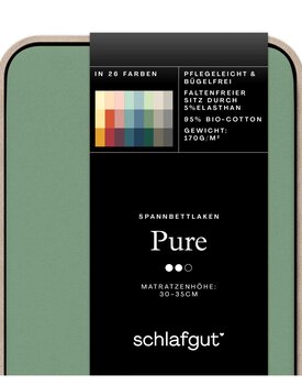 Schlafgut Pure Jersey Hoeslaken L - 140x200 - 160x220 665 Green Mid