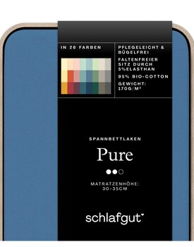 Schlafgut Pure Jersey Hoeslaken XL - 180x200 - 200x220 615 Blue Mid