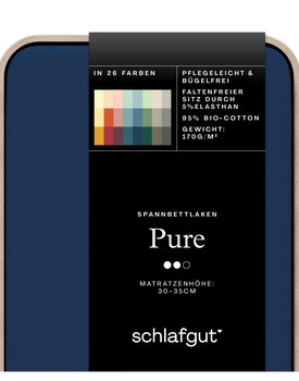 Schlafgut Pure Jersey Hoeslaken L - 140x200 - 160x220 570 Blue Deep