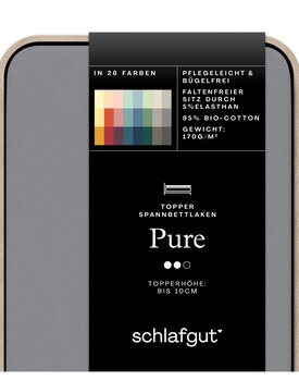 Schlafgut Pure Jersey Topper Hoeslaken S - 90x190 - 100x220 128 Grey Mid