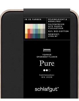 Schlafgut Pure Jersey Topper Hoeslaken XL - 180x200 - 200x220 799 off-Black