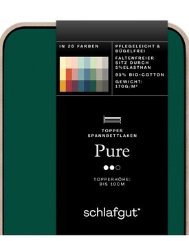 Schlafgut Pure Jersey Topper Hoeslaken XL - 180x200 - 200x220 690 Green Deep