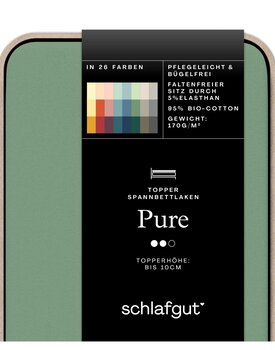 Schlafgut Pure Jersey Topper Hoeslaken S - 90x190 - 100x220 665 Green Mid