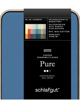 Schlafgut Pure Jersey Topper Hoeslaken L - 140x200 - 160x220 615 Blue Mid