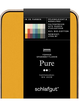 Schlafgut Pure Jersey Topper Hoeslaken S - 90x190 - 100x220 196 Yellow Deep