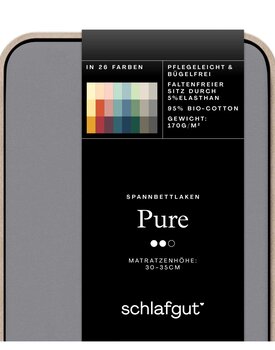 Schlafgut Pure Jersey Hoeslaken S - 90x190 - 100x220 128 Grey Mid